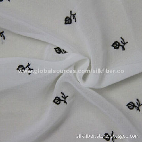 2026 Embroidered Silky Chiffon Fabric, 57/58" Width